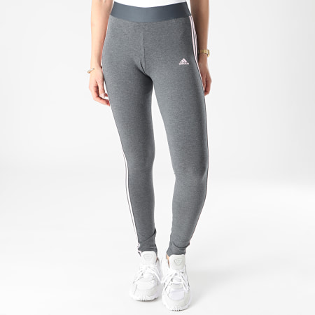 Adidas Sportswear - Legging Femme A Bandes GL0760 Gris Anthracite Chiné Rose