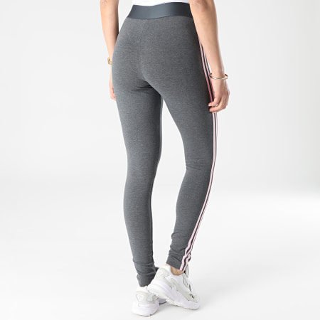 Adidas Performance - Legging Femme A Bandes GL0760 Gris Anthracite Chiné Rose