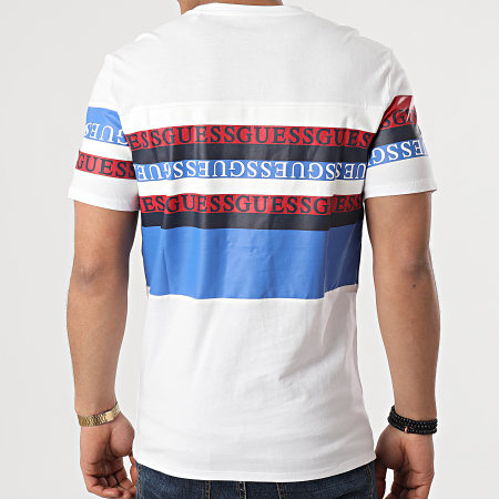 Guess - Tee Shirt M1RI87-K8HM0 Blanc Rouge Bleu