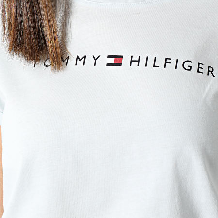 Tommy Hilfiger - Tee Shirt Femme Logo 1618 Bleu Clair