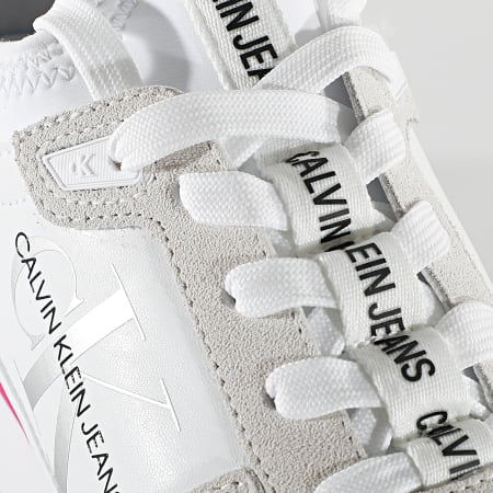 Calvin Klein - Baskets Femme Runner Sock Lace Up 0075 Bright White