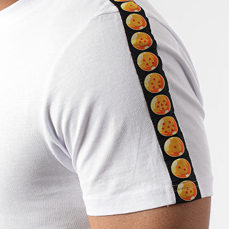 Dragon Ball Z - Camiseta de rayas en el pecho de Capsule Corp Blanco