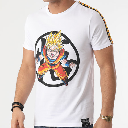 Dragon Ball Z - Camiseta Rayas Pecho Goku Blanco