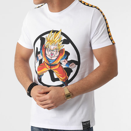 Dragon Ball Z - Camiseta Rayas Pecho Goku Blanco
