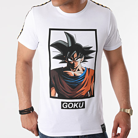 Dragon Ball Z - Tee Shirt A Bandes Goku Self Chest Blanc