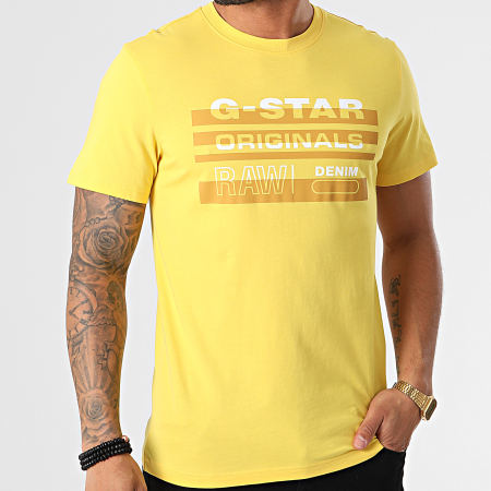 G-Star - Tee Shirt Original Stripe D19268-336 Jaune