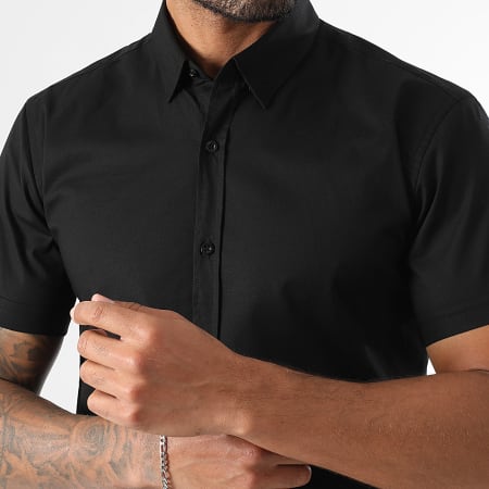 LBO - Slim Fit Overhemd met korte mouwen 1071 Zwart