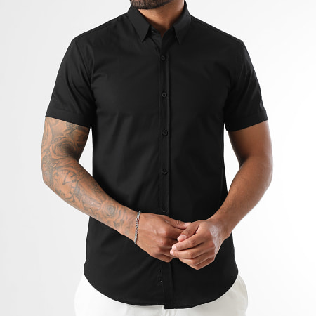 LBO - Slim Fit Overhemd met korte mouwen 1071 Zwart