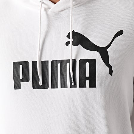 Puma - Felpa con cappuccio Essential Big Logo 586688 Ecru