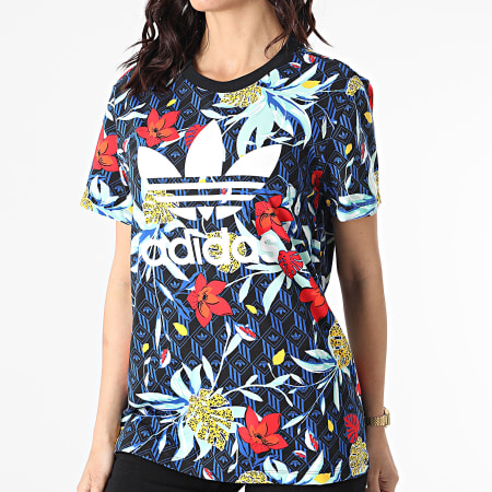 Adidas Originals - Tee Shirt Femme Floral GL1369 Bleu Marine