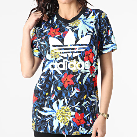 Adidas Originals - Tee Shirt Femme Floral GL1369 Bleu Marine