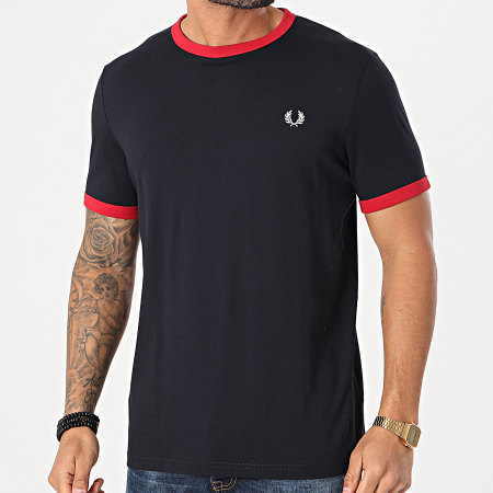 Fred Perry - Tee Shirt Chalky M3519 Bleu Marine Rouge