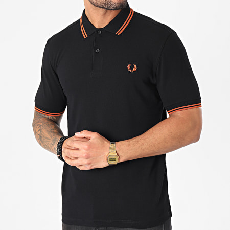 Fred Perry - Polo Manches Courtes Twin Tipped M3600 Noir Orange