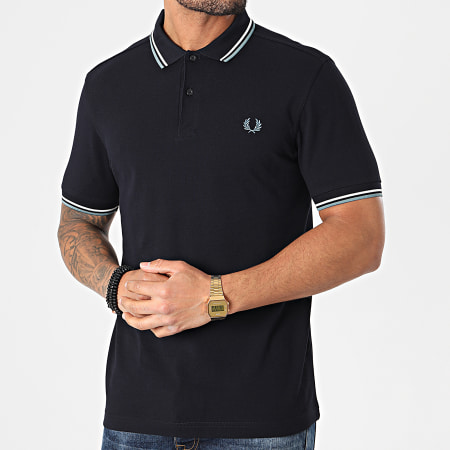 Fred Perry - Polo Manches Courtes Twin Tipped M3600 Bleu Marine