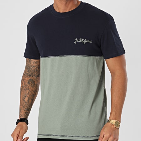 Jack And Jones - Tee Shirt Raidens Vert Bleu Marine