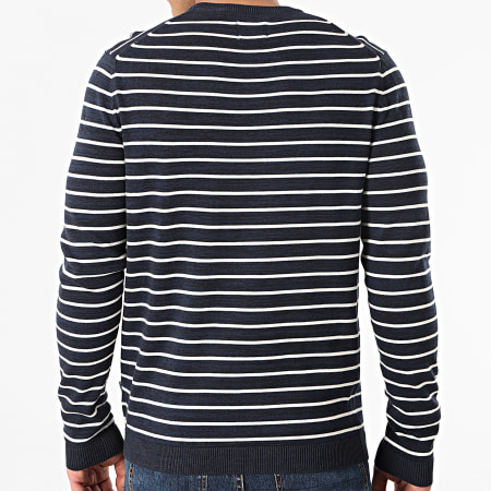 Only And Sons - Pull A Rayures Alex Bleu Marine