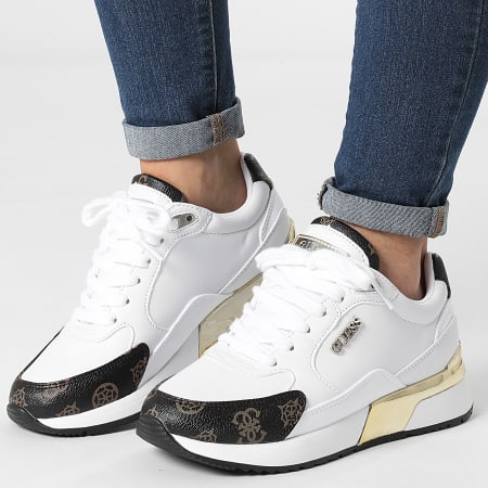 Guess - Sneakers da donna FL5MOXFAL12 Bianco Marrone