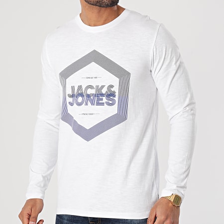 Jack And Jones - Tee Shirt Manches Longues Delight Blanc