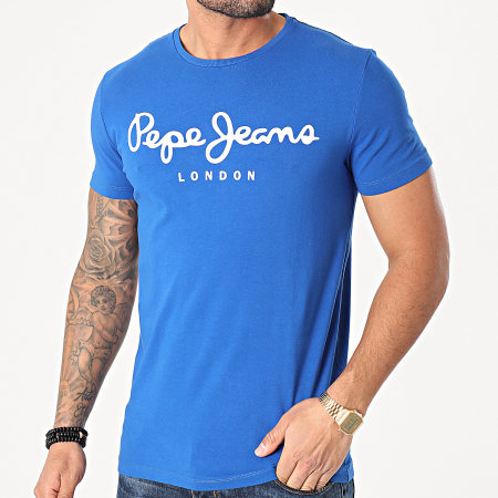 Pepe Jeans - Tee Shirt Original Stretch PM501594 Bleu Roi