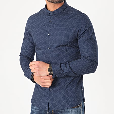 Teddy Smith - Chemise Manches Longues Caster Bleu Marine