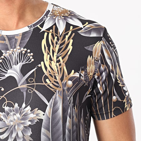 Zayne Paris  - Tee Shirt Floral E250 Noir