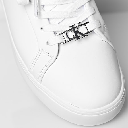 Calvin Klein - Baskets Cupsole Lace Up Leather 0084 White