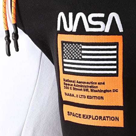 Final Club x NASA - Short Jogging Half Limited Edition Noir Blanc Détails Orange Fluo