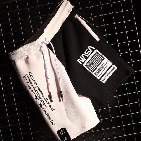 Final Club - Pantalones cortos de jogging de edición limitada Half Colours 572 negro rosa pálido