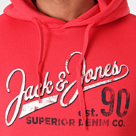Jack And Jones - Sweat Capuche Logo Rouge