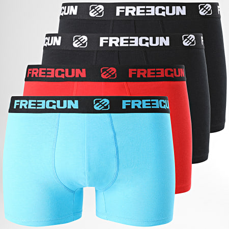 Freegun - Lot De 4 Boxers Ultra Stretch Noir Bleu Marine Rouge