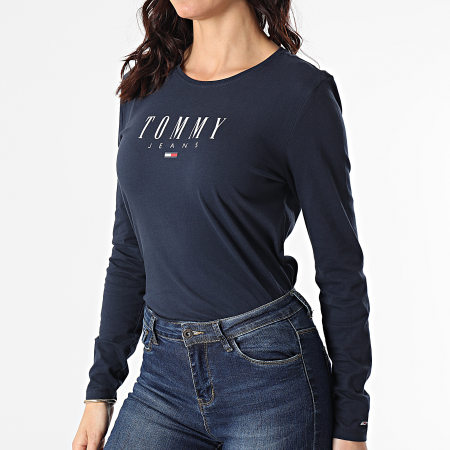 Tommy Jeans - Tee Shirt Manches Longues Femme Slim Lala 9928 Bleu Marine