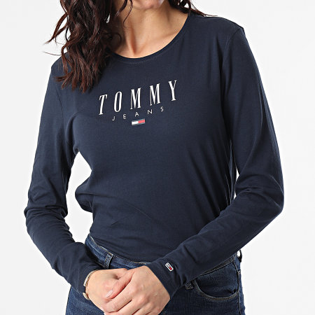 Tommy Jeans - Tee Shirt Manches Longues Femme Slim Lala 9928 Bleu Marine