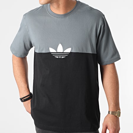 Adidas Originals - Tee Shirt Slice Trefoil Box GN3504 Noir Gris