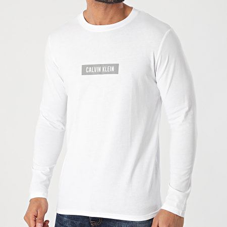 Calvin Klein - Tee Shirt Manches Longues PW GMS1K141 Blanc Réfléchissant