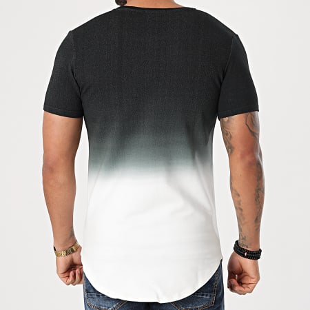 John H - Tee Shirt Oversize XW931 Noir Blanc Dégradé