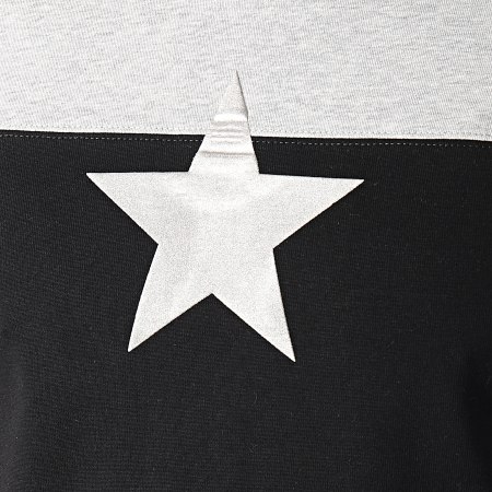 John H - Camiseta XW918 Negro Gris Jaspeado Plata