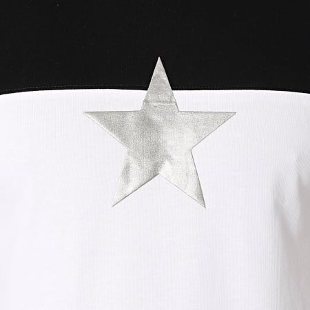 John H - Tee Shirt XW918 Blanc Noir Argenté