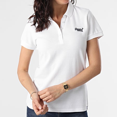 Superdry - Polo Manches Courtes Femme W6010017A Blanc