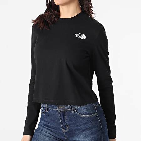 The North Face - Tee Shirt Manches Longues Crop Femme A5581JK3 Noir