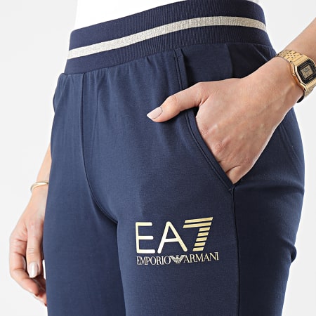 EA7 Emporio Armani - Pantalon Jogging Femme 3KTP66-TJ31Z Bleu Marine Doré