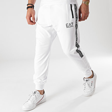 EA7 Emporio Armani - Pantalon Jogging A Bandes 3KPP51-PJ05Z Blanc