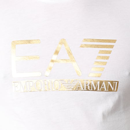 EA7 Emporio Armani - Tee Shirt 3KPT87-PJM9Z Blanc Doré