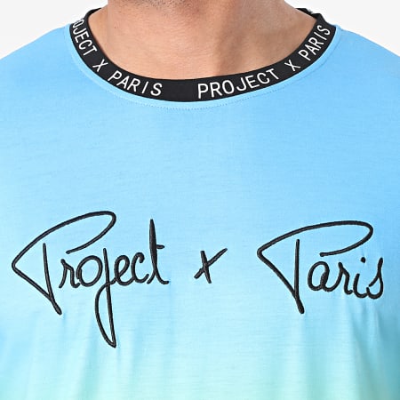 Project X Paris - Tee Shirt Oversize 2110151 Bleu Clair Vert Clair Dégradé