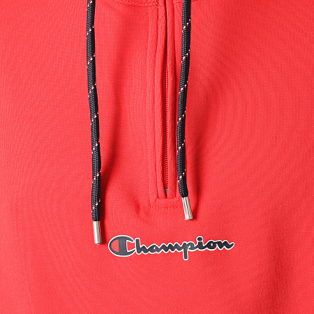 Champion - Sweat Col Zippé Capuche 214196 Rouge