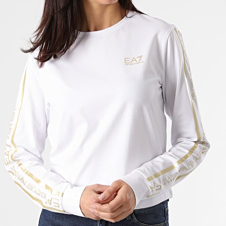 EA7 Emporio Armani - Camiseta de manga larga para mujer 3KTT20-TJ29Z Oro blanco