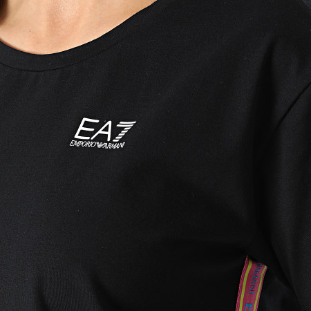 EA7 Emporio Armani - Tee Shirt Femme A Bandes 3KTT13-TJ29Z Noir