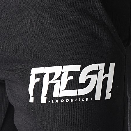 Fresh La Douille - Short Jogging Logo Noir Blanc