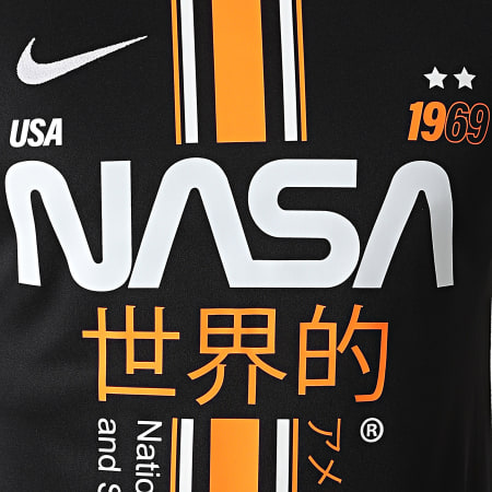 NASA - Tee Shirt Stripe Nero Arancione Personalizzato