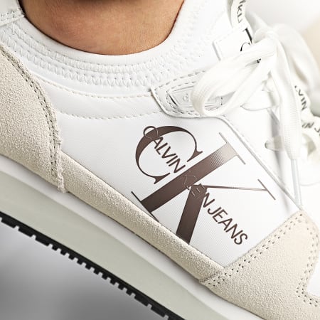 Calvin Klein - Sneakers Runner Sock Laceup 0040 Bianco brillante