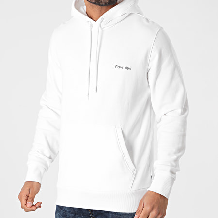 Calvin Klein - Sudadera con capucha con logo pequeño en el pecho 7165 Blanco